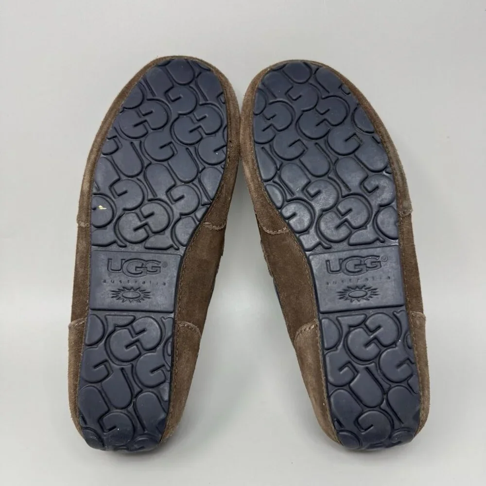 Ugg Australian Chester Brown Suede Men's Size 9 Moccasins Slippers 1005350